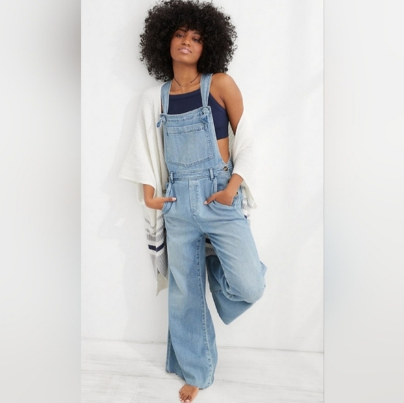 Aerie Wide Leg Overalls - Picture 7 of 8